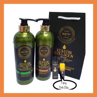 Dầu Gội Xả Phục Hồi HCN keratin Collagen 780ML X 2 - Tặng Tinh Dầu