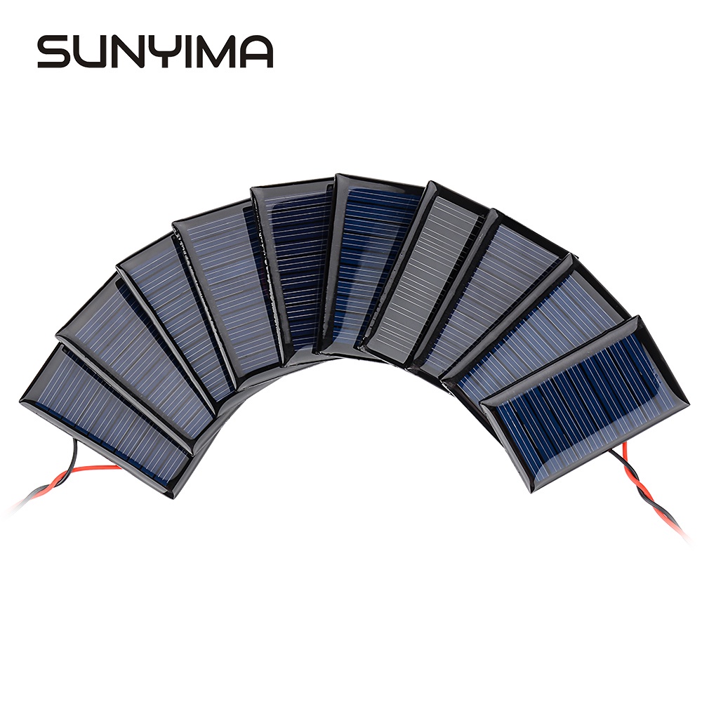 Sunyima Bộ 10 Tấm Pin Năng Lượng Mặt Trời Mini 5V 30mA 2.08 "x1.18" (5V 30mA 53Mm X 30Mm) DIY