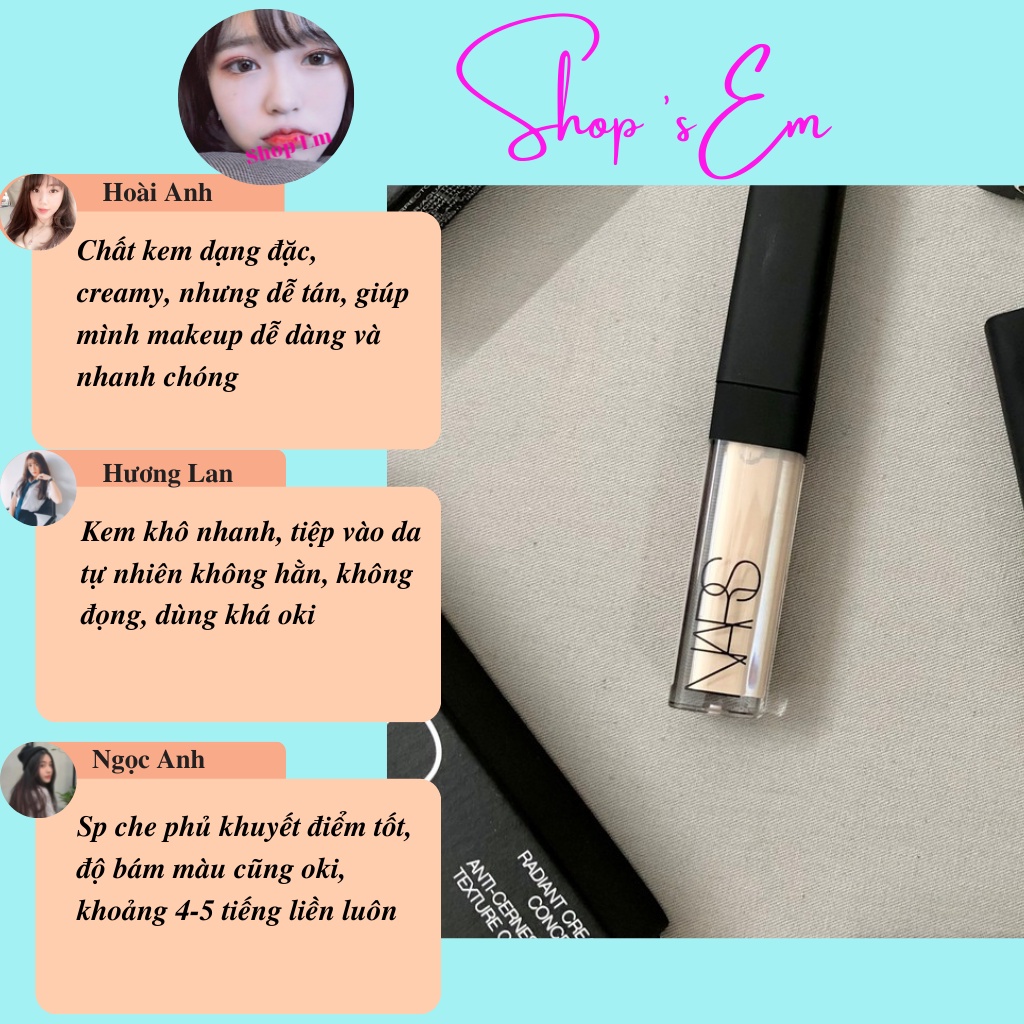 Kem Che Khuyết Điểm Nars Radiant Creamy Concealer 1.4ml mềm mịn, dễ tán, che phủ khuyết điểm và độ bám hoàn hảo