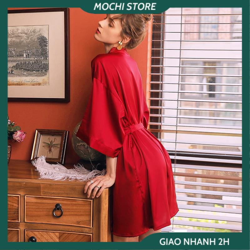 Áo Choàng Ngủ Kimono Lụa , Áo Choàng Tắm Nữ Chất Lụa Satin Nhiều Màu Phong Cách Nhật Bản Mới Gợi Cảm Cho Bạn Nữ. | BigBuy360 - bigbuy360.vn