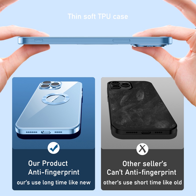 Ốp Điện Thoại Silicon Mềm Trong Suốt Có Nắp Bảo Vệ Ống Kính Máy Ảnh Sang Trọng Cho iPhone 13 12 Pro Max 11 Pro Max 13pro 12pro 11pro