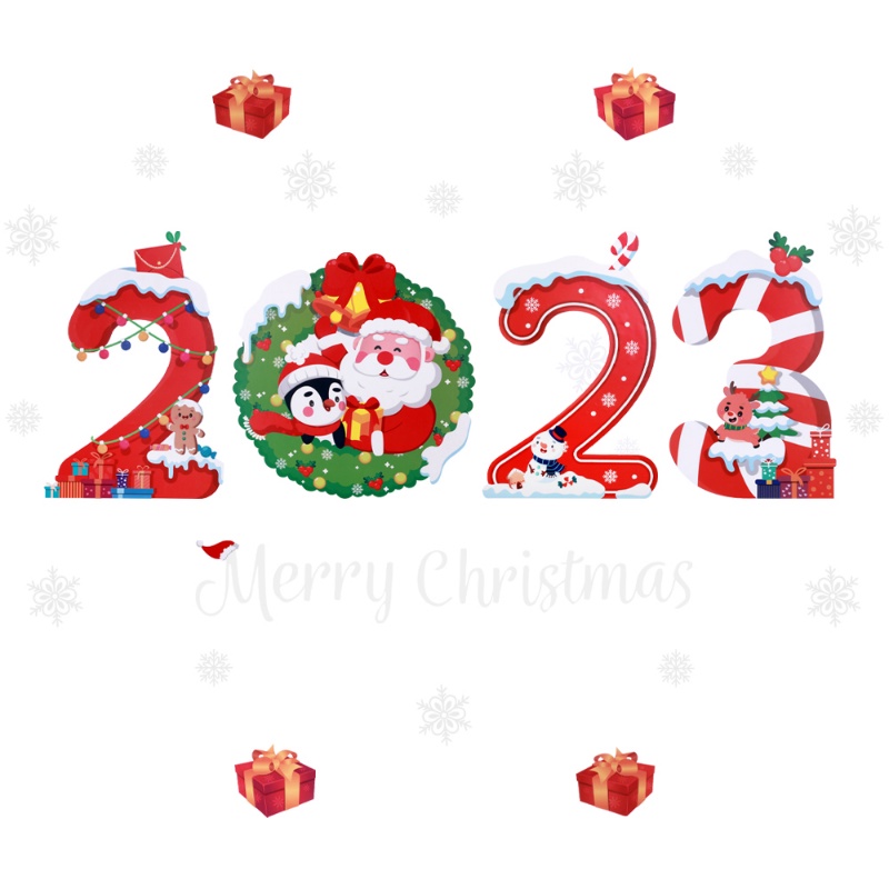 Miếng Dán Cửa Kính Bằng PVC Họa Tiết Giáng Sinh / Ông Già Noel / Hoa Tuyết Trang Trí Nhà Cửa