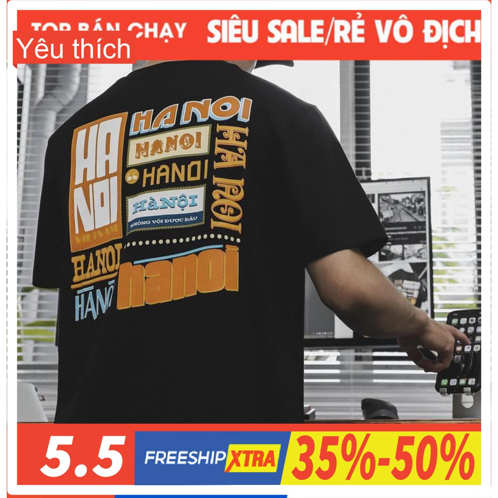 FREESHIP99k mẫu áo unisex chữ hà nội CHẤT VẢI DẦY DẶN SIÊU MỊN