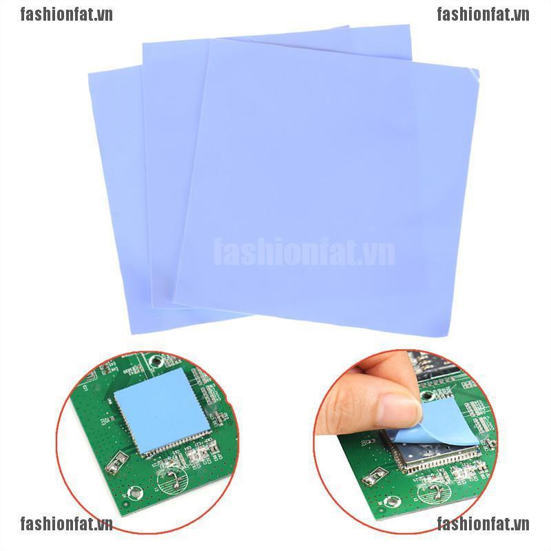 Bộ 3 miếng silicone dẫn nhiệt màu xanh dương cỡ 100mm*100mm*0.5mm cho GPU CPU máy tính