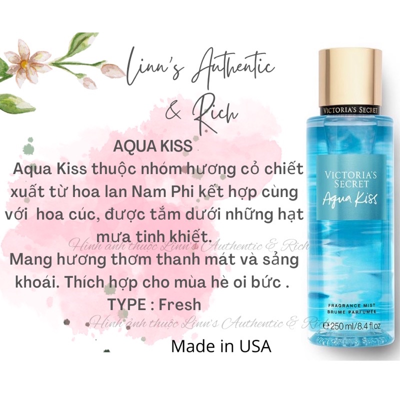 AQUA KISS - Xịt Thơm Toàn Thân Body Mist Victoria’s Secret