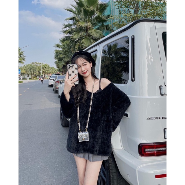 Áo len lông cổ tròn măc đuoc lệch vai | BigBuy360 - bigbuy360.vn