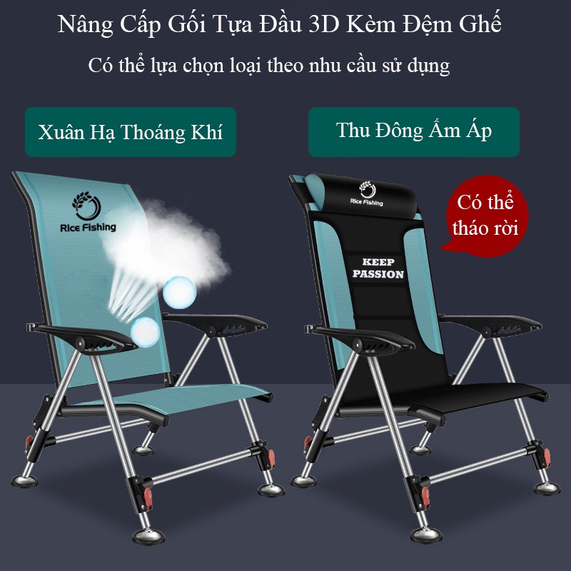 Ghế Săn Hàng Rice Fishing Chuyên Dụng Câu Đài Câu Đơn trọng lượng nhẹ, giải quyết mọi địa hình KK-40