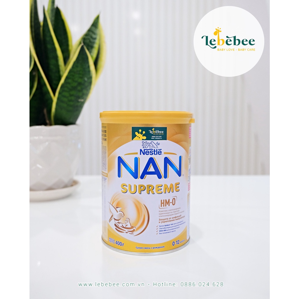 Sữa Nan Nga Supreme HMO (dành cho bé Từ 0 - 12 tháng tuổi) hộp 400gr