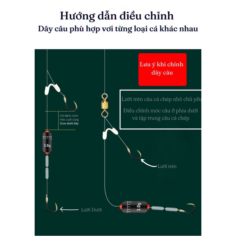 Thẻo đôi câu cá , Thẻo 2 lưỡi buộc sẵn chuyên phục vụ câu đài kèm Chì 3.5gram cho mỗi Thẻo , khá tiện lợi cho anh em