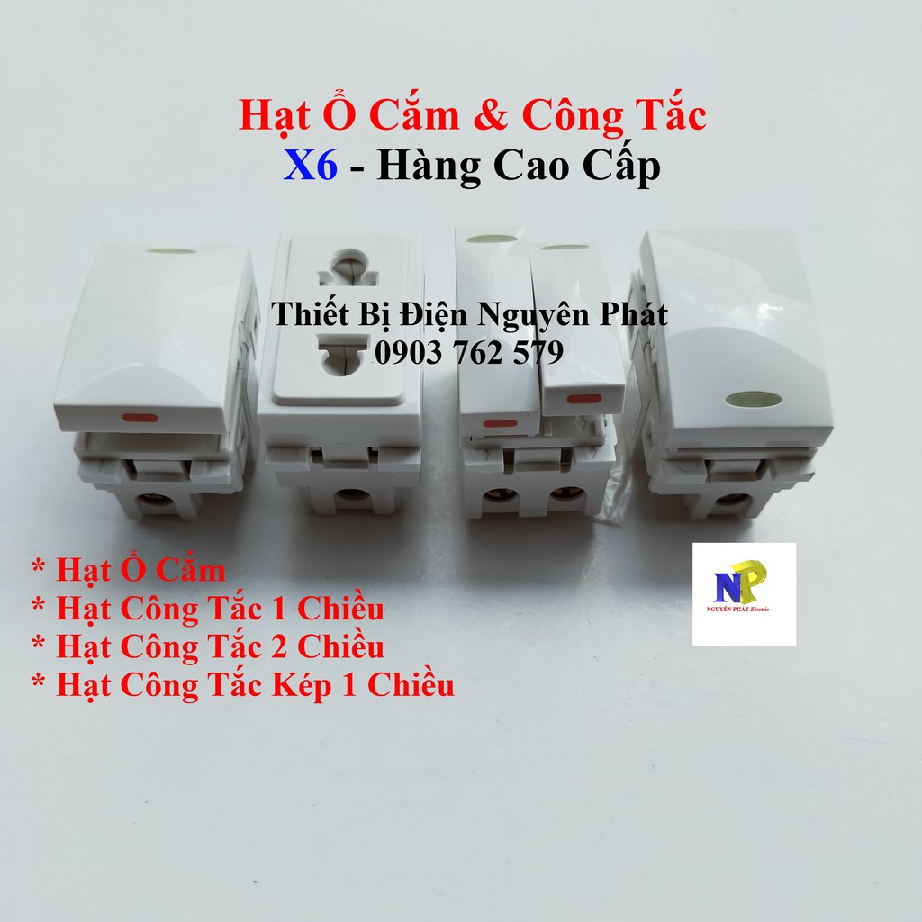 [ELITON] Hạt Ổ Cắm Công Tắc 1 Chiều & Công Tắc Cầu Thang X6 - Hàng Cao Cấp