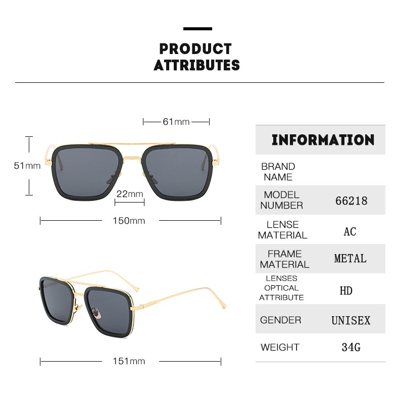 Kính Mát Gọng Kim Loại Chống Tia Uv400 Phong Cách Cổ Điển Cho Nam | BigBuy360 - bigbuy360.vn