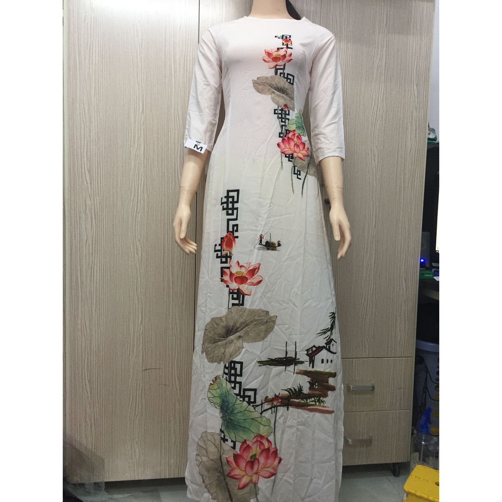 Áo dài 3D size M chất vải lụa nhật siêu đẹp mẫu mới về sale rẻ