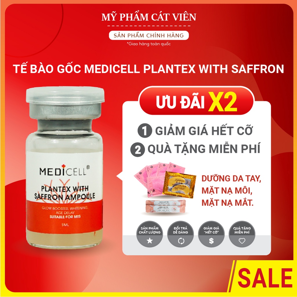 Tế bào gốc mụn Saffron Medicell, serum chăm sóc da dầu nhờn, giảm mụn, se lỗ chân lông dưỡng trắng da - lọ 5ml