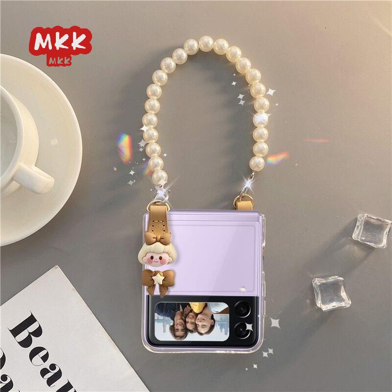 Ốp lưng trong suốt MKK có dây đeo cho Samsung zflip3 z flip3 F7110