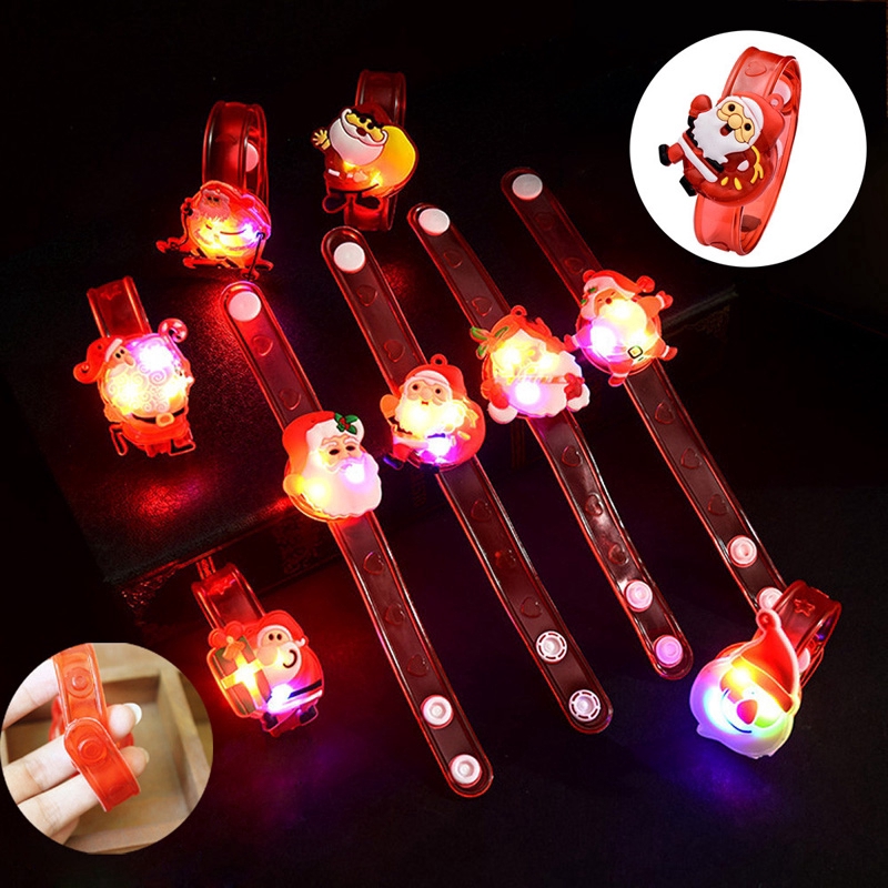 Đồ chơi đeo tay có đèn flash phát sáng hình ông già Noel cho bữa tiệc