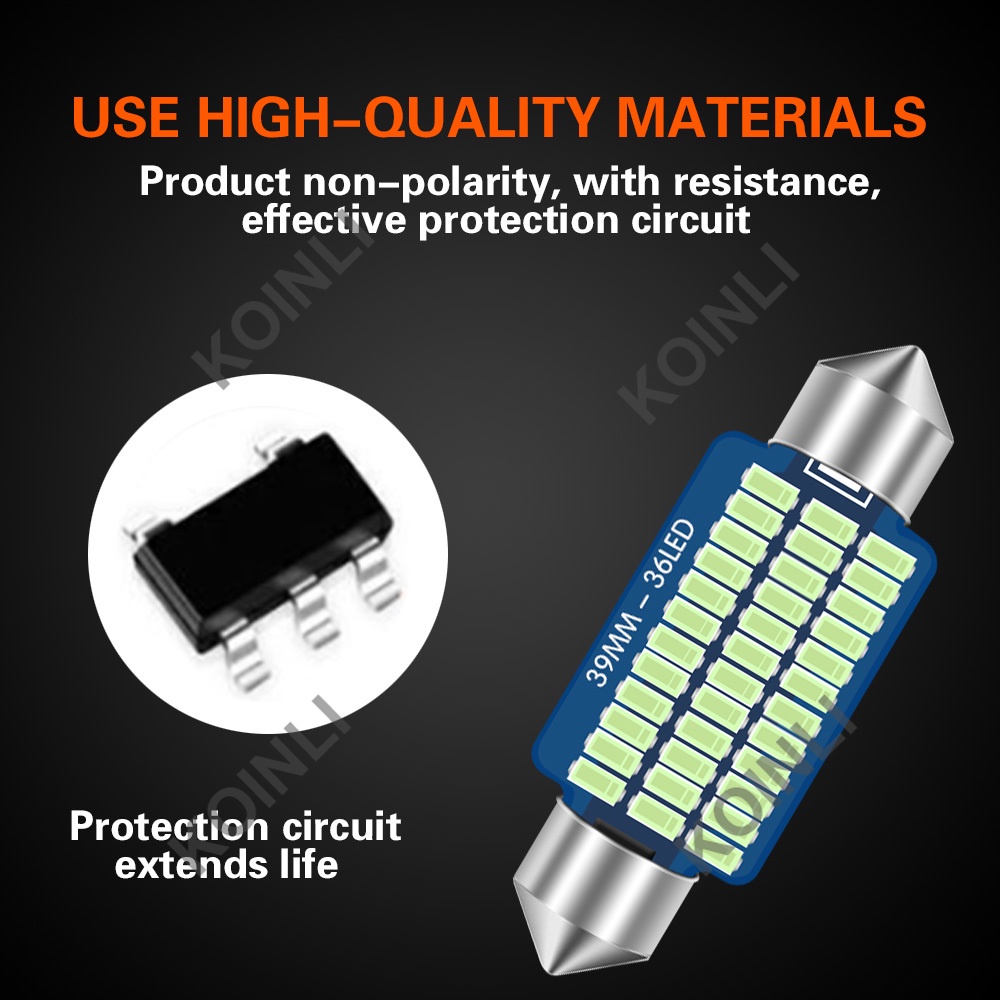 Đèn LED T10 31mm T4w W5w C10W C5W 28MM 39MM 41MM ánh sáng trắng chất lượng cao thích hợp cho xe hơi