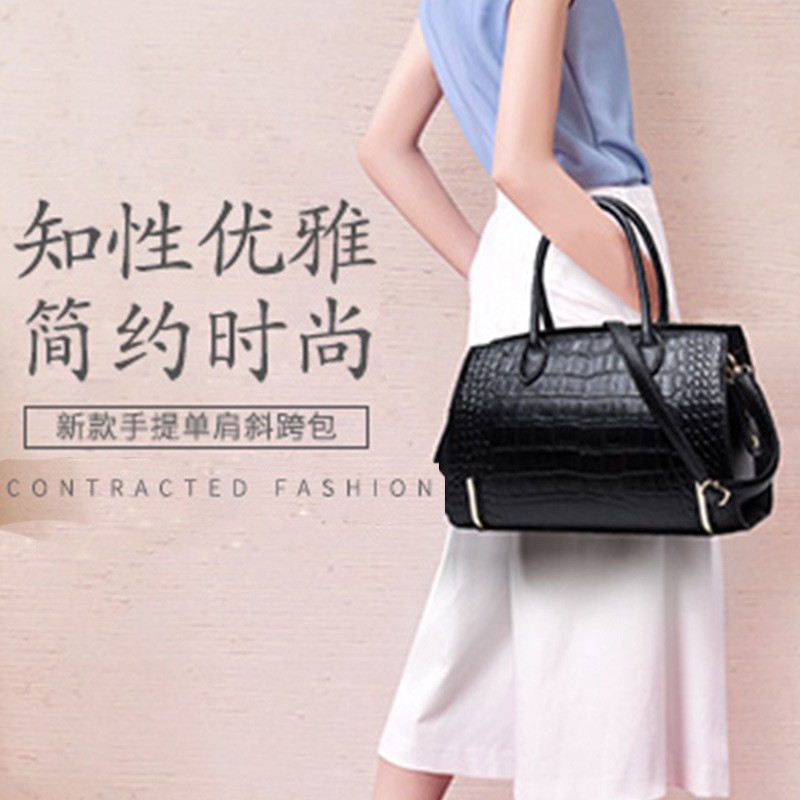 túi thời trang Fashion crocodile pattern leather women s bag, leisure lady portable diagonal bag