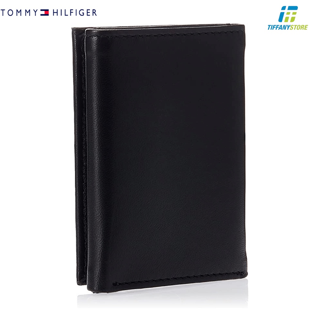 Ví nam Tommy Hilfiger Men's Leather Trifold Wallet - Màu đen 31TL11X018 - Chính hãng