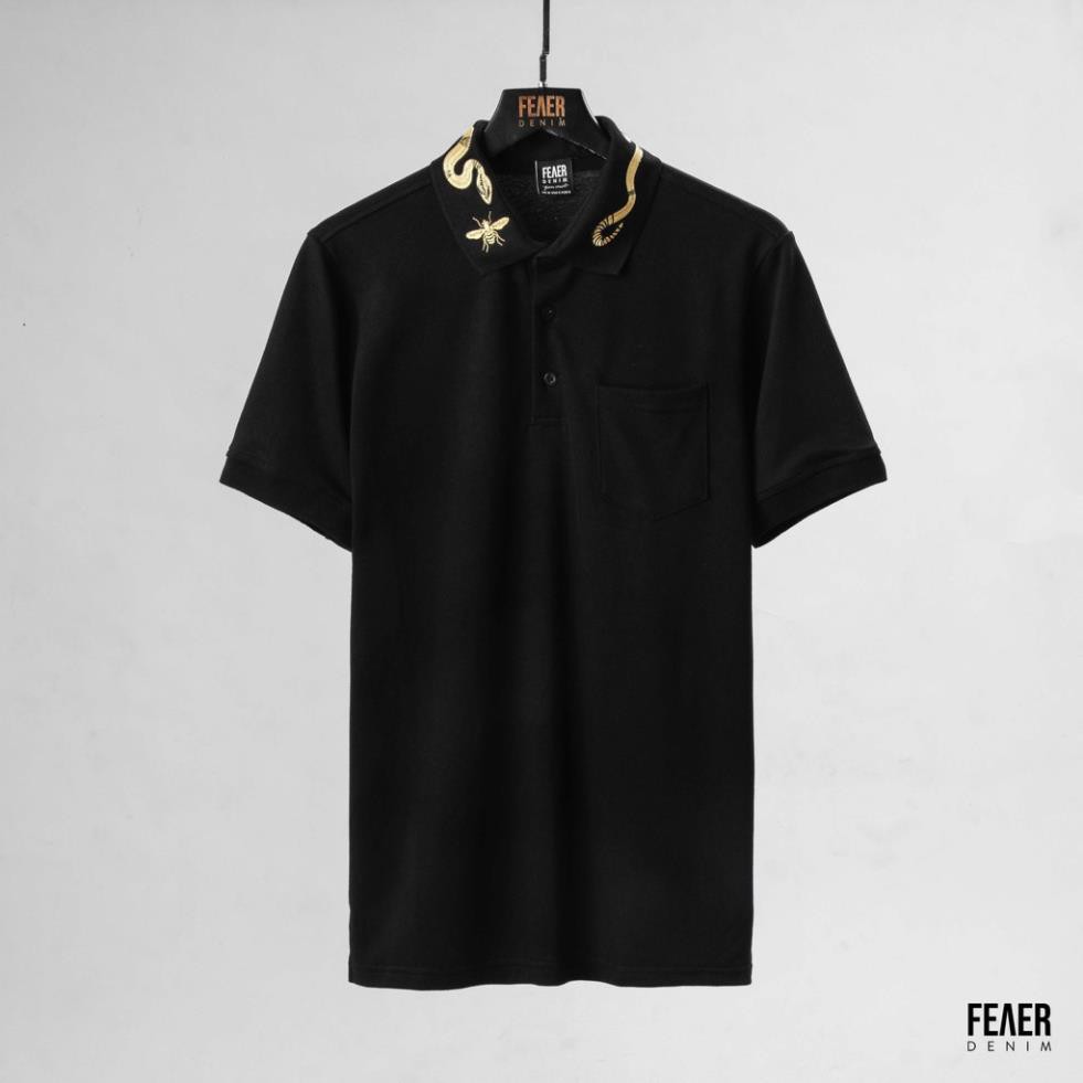 Áo thun Polo nam cổ bẻ Feaer vải 100% Cotton thấm hút,thoáng mát,bền bỉ rắn cổ vàng Gold Snake ་