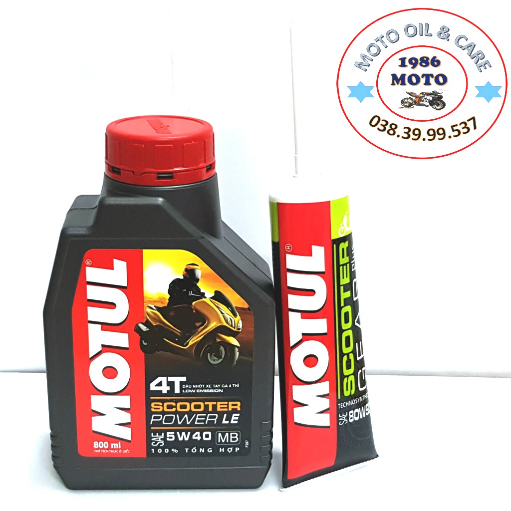 COMBO NHỚT MOTUL SCOOTER POWER LE 5W40 800ML + NHỚT HỘP SỐ XE TAY GA