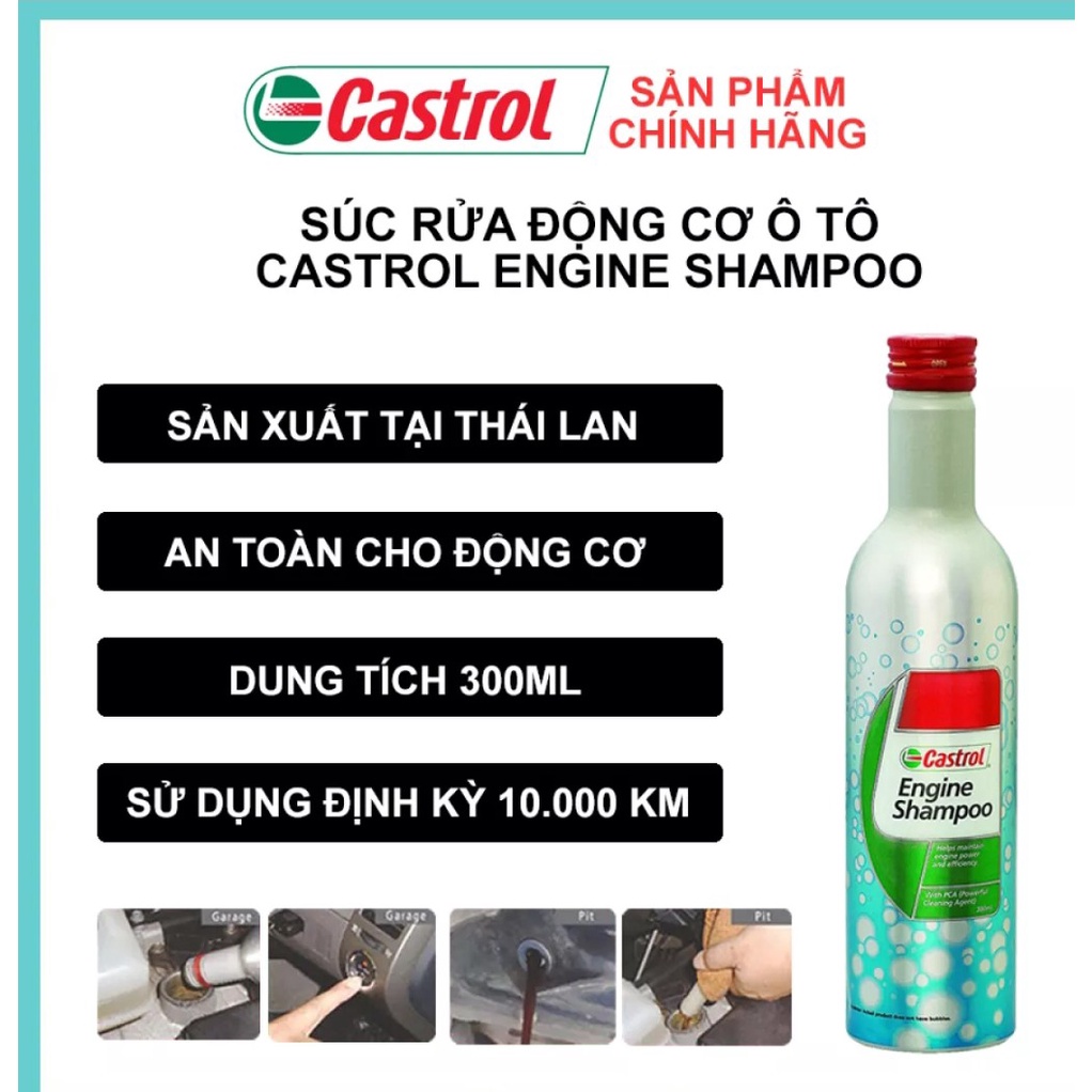 Dung Dịch Súc Rửa Động Cơ Ô Tô Castrol Engine Shampoo 300ml