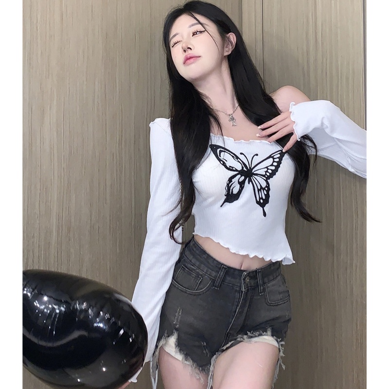 Áo Kiểu Trễ Vai Dáng Dài Lệch Tà Gợi Cảm Cho Bạn Gái