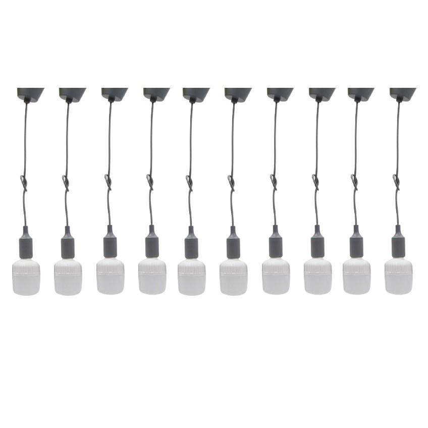 Bộ 10 dây đèn thả trang trí bóng led búp trụ 25w