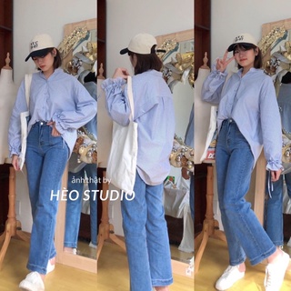 Quần Jean Suông Co Giãn Hèo Studio (Ảnh Thật + Video)