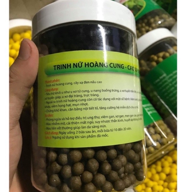 Viên trinh nữ hoàng cung cao xạ đen hộp 500g
