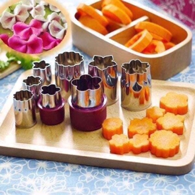 Bộ Tỉa Hoa Củ Quả 8 món siêu xinh ( chất liệu inox dễ lau rửa)