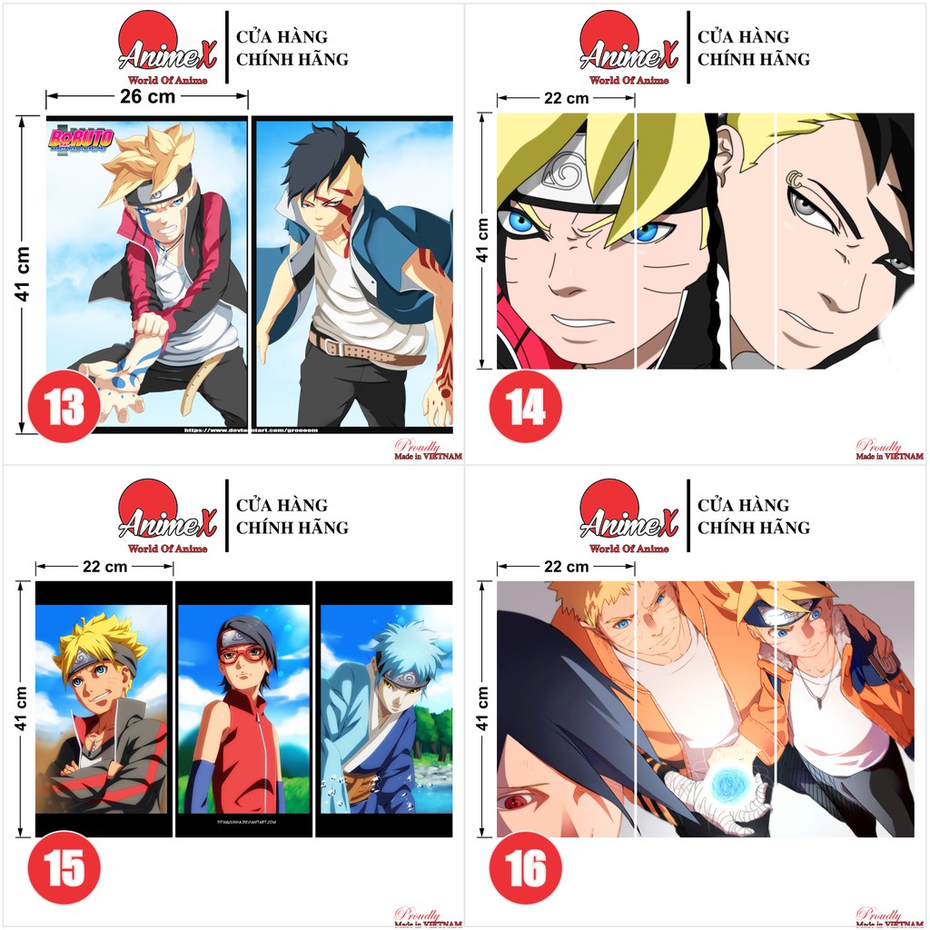 Combo 2 Tấm Poster Áp Phích Anime Boruto - Naruto Next Generations - Poster Decal Trang Trí Nhà Cửa By AnimeX