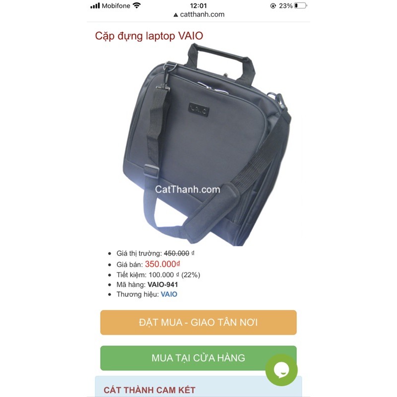 [Thanh lý] Cặp đựng laptop VAIO | BigBuy360 - bigbuy360.vn