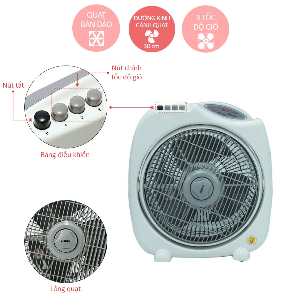 QUẠT BÀN ĐẢO 3 TẤC SENKO BD1012 | BigBuy360 - bigbuy360.vn