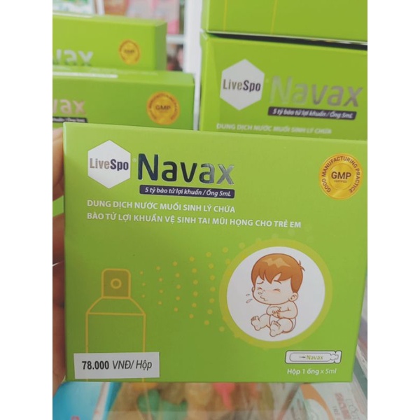 NƯỚC MUỐI SINH LÝ CHỨA BÀO TỬ LỢI KHUẨN LIVESPO NAVAX KÈM CHAI XỊT