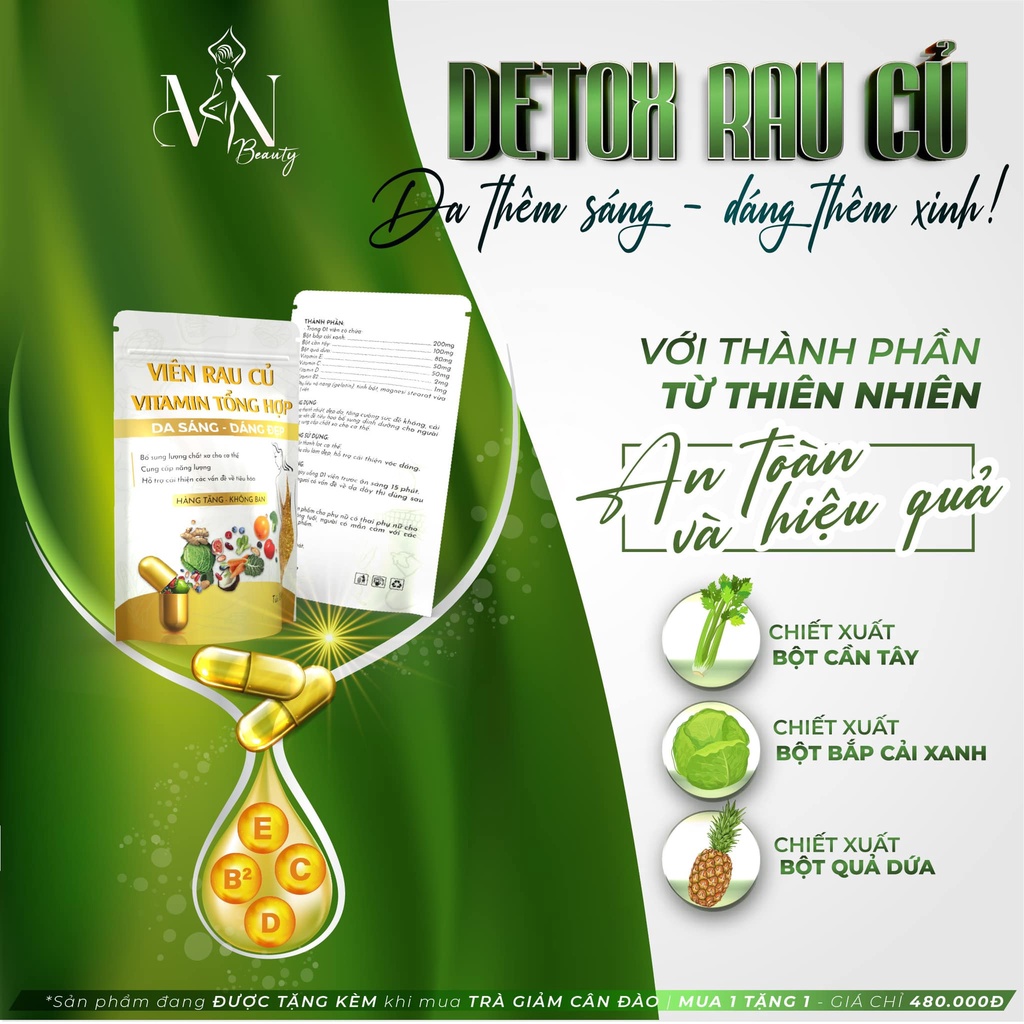 Mua 1 tặng 1 detox rau củ trà giảm cân vị đào hộp 15 gói chính hãng đông - ảnh sản phẩm 9