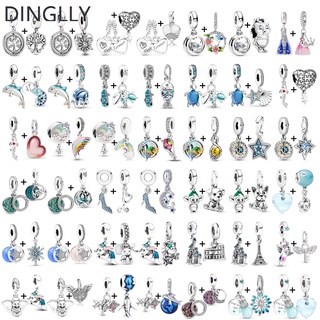Bộ 2 mặt dây chuyền hình cá heo sao biển / hoa / lâu đài hoạt hình dễ thương diy