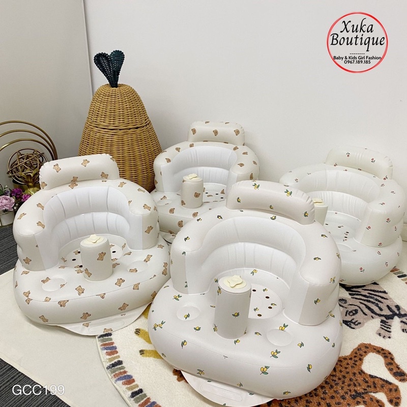 Ghế Hơi Tập Ngồi Cho Bé Cao Cấp Style Hàn Quốc, Ghế Tập Ăn Dặm Cho Bé Từ 4 Tháng Tuổi