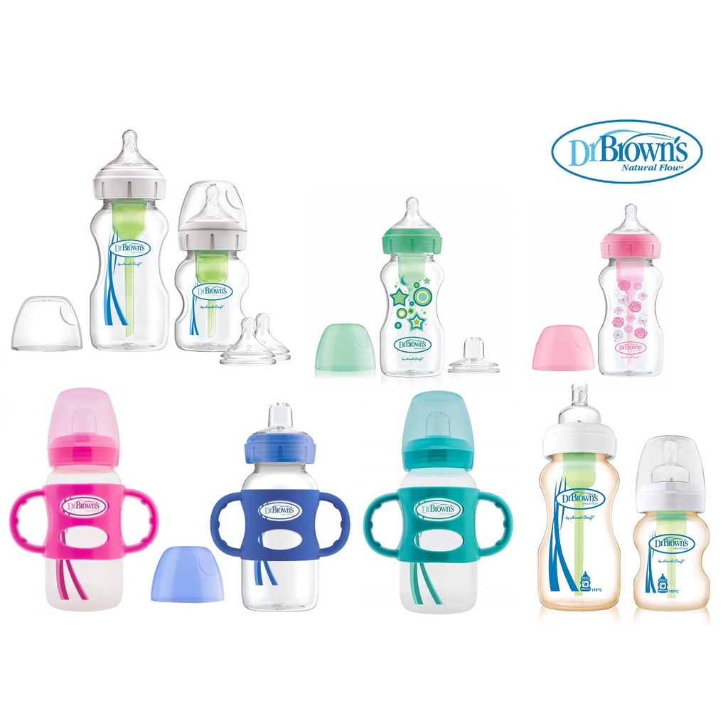 Bình sữa Dr Brown cổ rộng nhựa PESU , PP 150ml/240ml