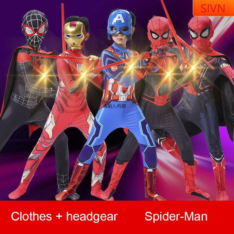 24H Delivery!Halloween Cosplay Siêu Anh Hùng Marvel Spider Man / Iron Man Trang Phục Biểu Diễn Người Nhện Dành Cho Trẻ Em@SIVN