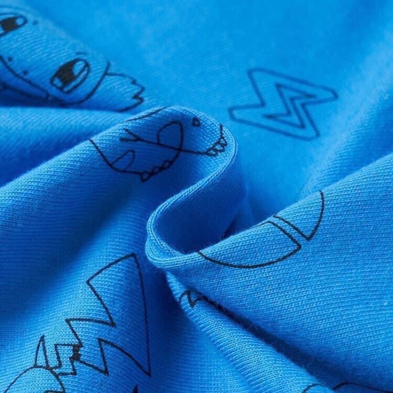 Mẫu áo thun bé trai in hình thêu hoạt hình sắc nét Pokemon