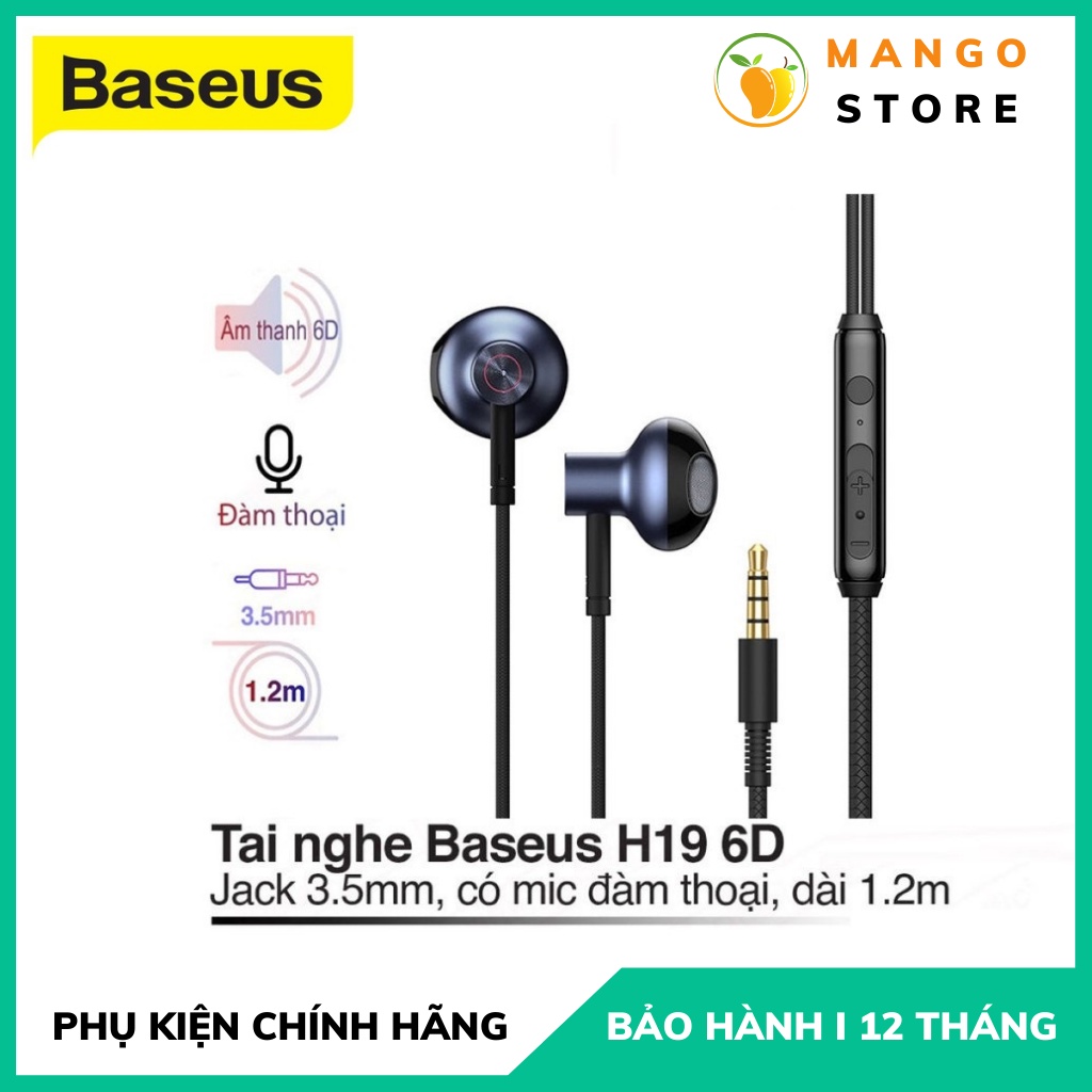 Tai Nghe Nhét Tai Có Dây H19 Âm Thanh Nổi 6D - Có Hỗ Trợ Mic Cho Các Dòng Điện Thoại Chân 3.5mm