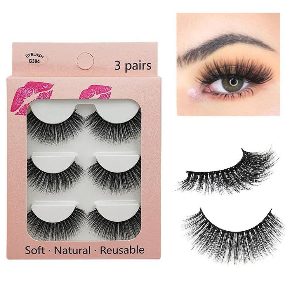 Set 3 Cặp Lông Mi Giả 3D Tự Nhiên Tái Sử Dụng Tiện Lợi