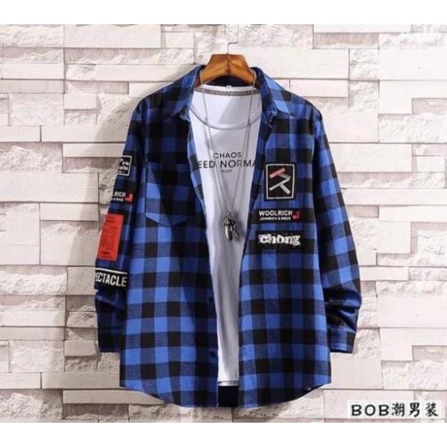 ÁO KHOÁC SƠMI CAO CẤP SỌC CARO UNISEX NAM NỮ