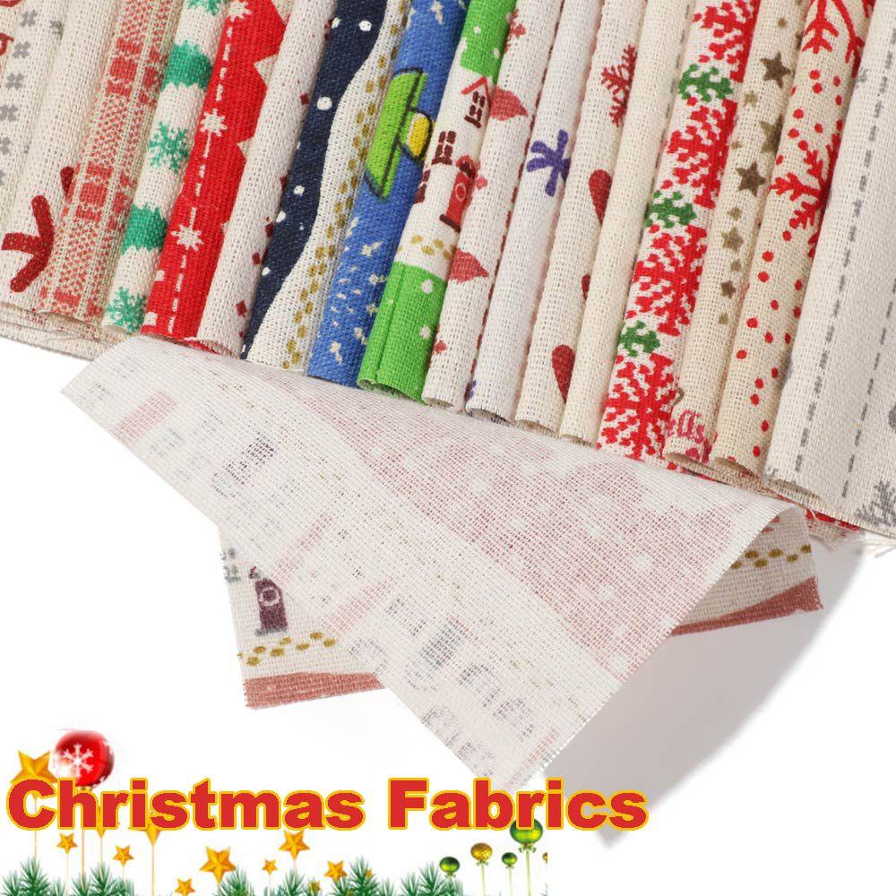 Bộ 20 Miếng Vải In Họa Tiết Giáng Sinh Dùng Trang Trí