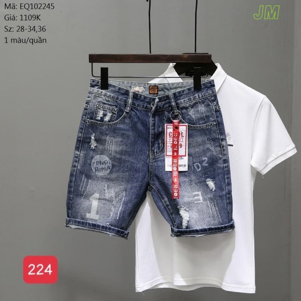 Quần Short Nam VNXK SN224JM Short Jean Nam xám trơn mẫu hót trẻ trung (44-70KG)