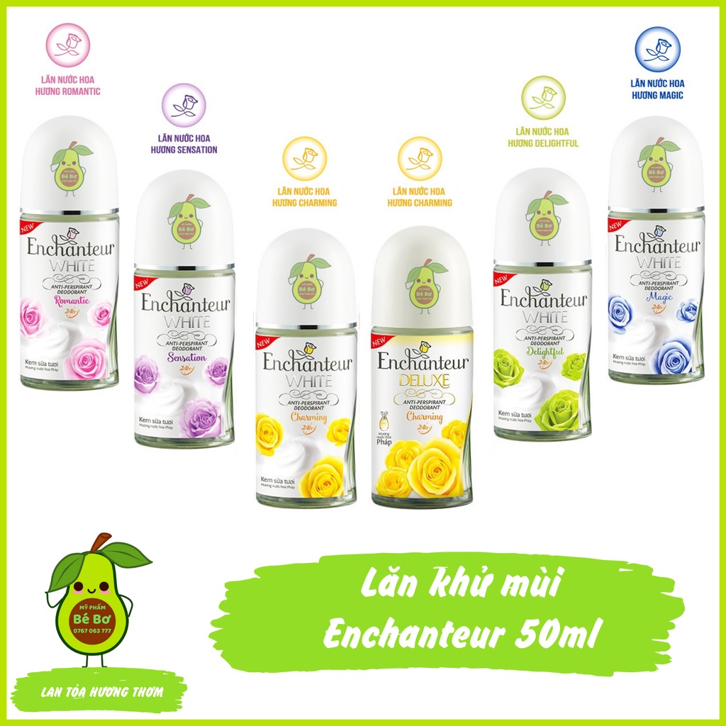 Lăn khử mùi Enchanteur Deluxe 50ml - Lăn ngăn mùi mồ hôi Enchanteur hương nước hoa thơm lâu kháng kh