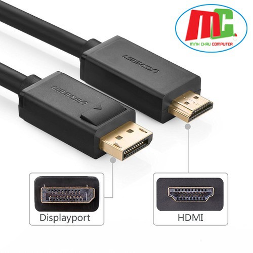 Cáp Chuyển Đổi Displayport Sang HDMI Dài 1.5M Ugreen 10239 - Hàng Chính Hãng