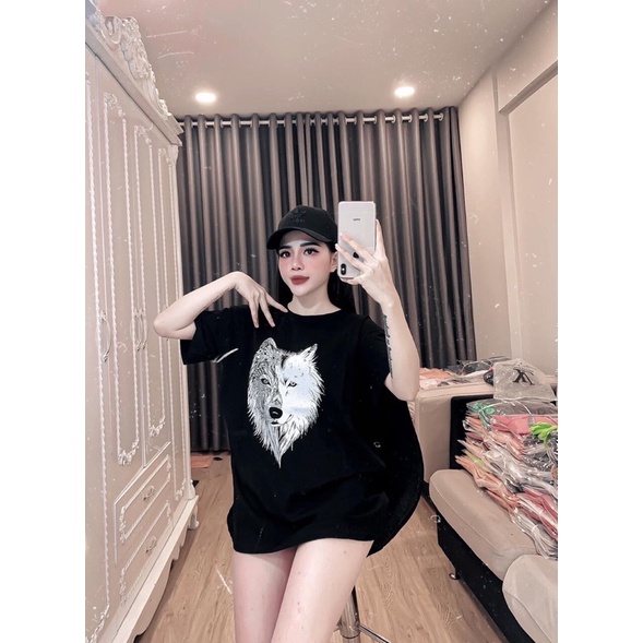 Áo Thun Đen Nam Nữ Tay Lỡ Chuẩn Form Rộng Hot Trend