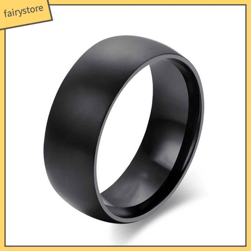 Nhẫn Thép Titan 8mm Màu Trơn Cá Tính Cho Nam