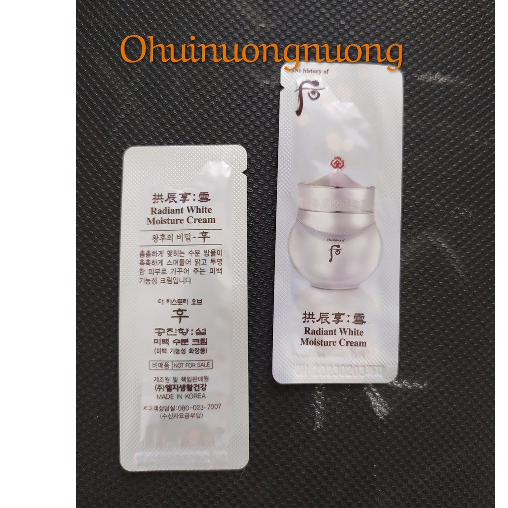 Gói kem dưỡng trắng thâm nám whoo Radiant White Moisture Cream 1ml